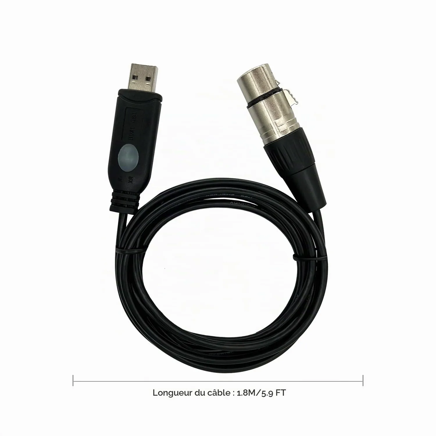 DSD TECH SH-AU20A câble USB vers XLR 1,8 m pour micro dynamique