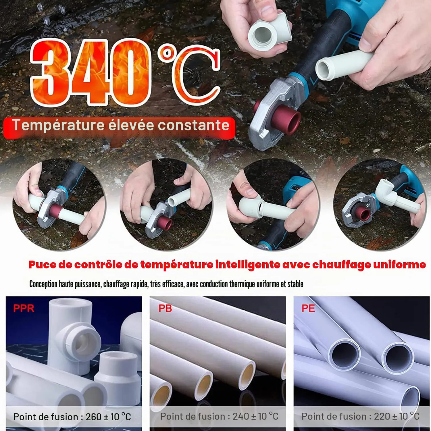 Garosa outil de soudure par fusion sans fil tuyaux 20–32 mm