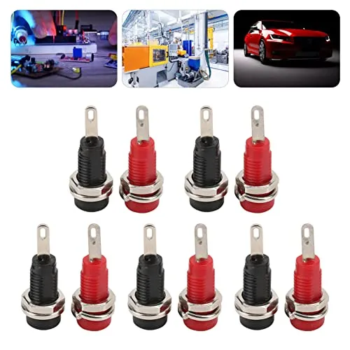 Garosa Douille banane 2 mm pour panneau, lot de 10 rouge et noir