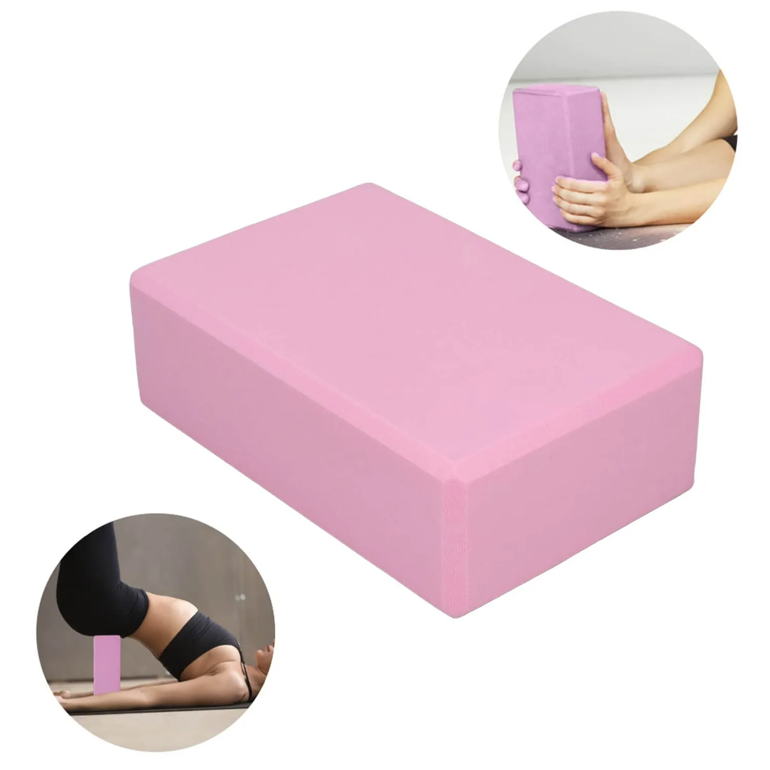 Garosa blocs yoga mousse rose lot 2 antidérapants