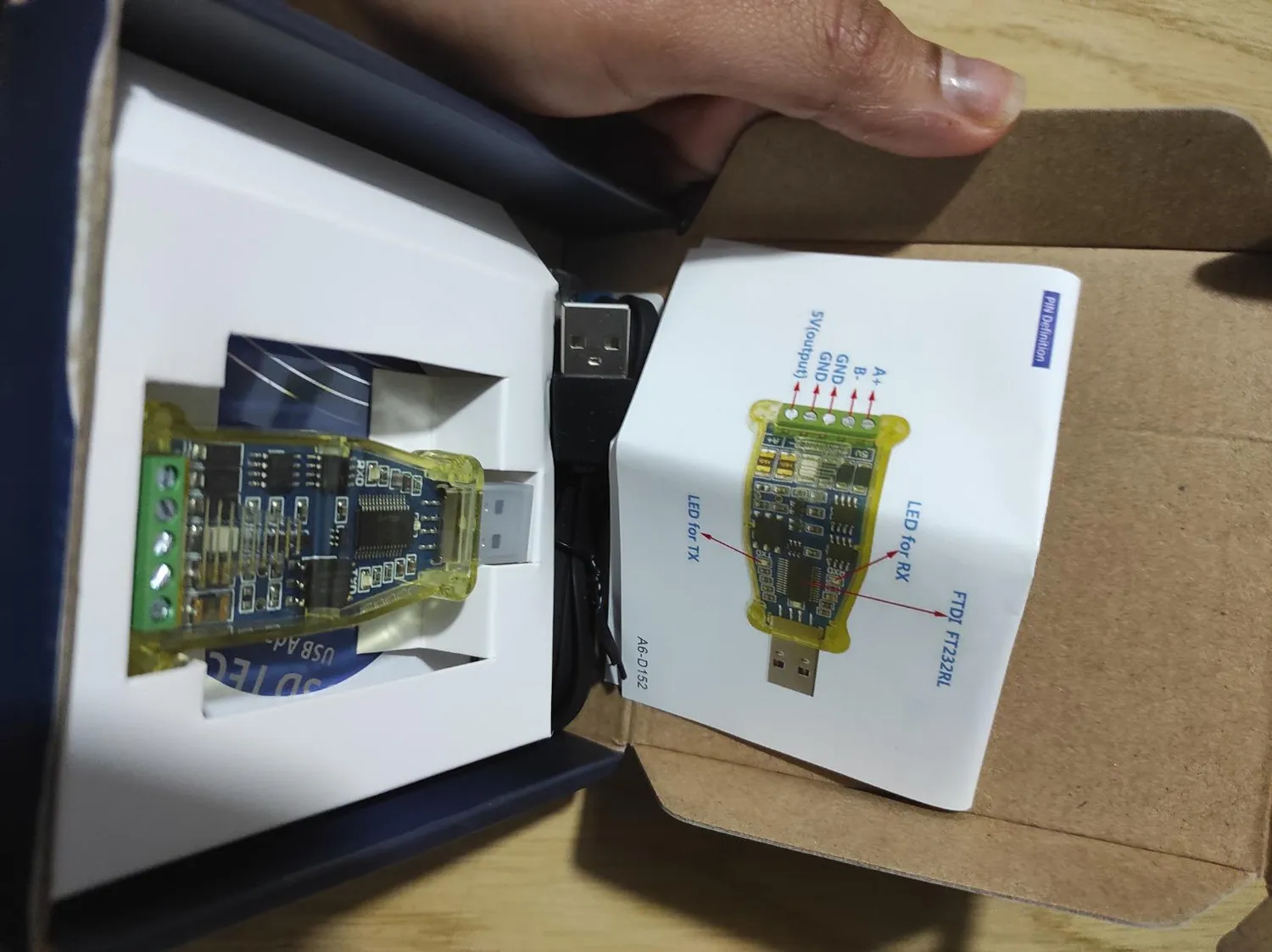 DSD TECH SH-U11G adaptateur USB RS485 isolé FTDI