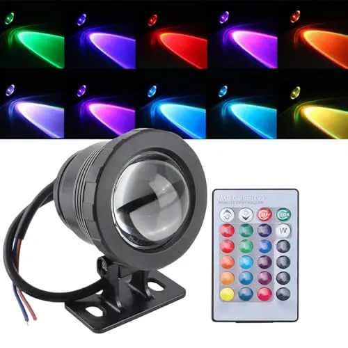 Garosa projecteur LED RGB 12 V 10 W étanche noir