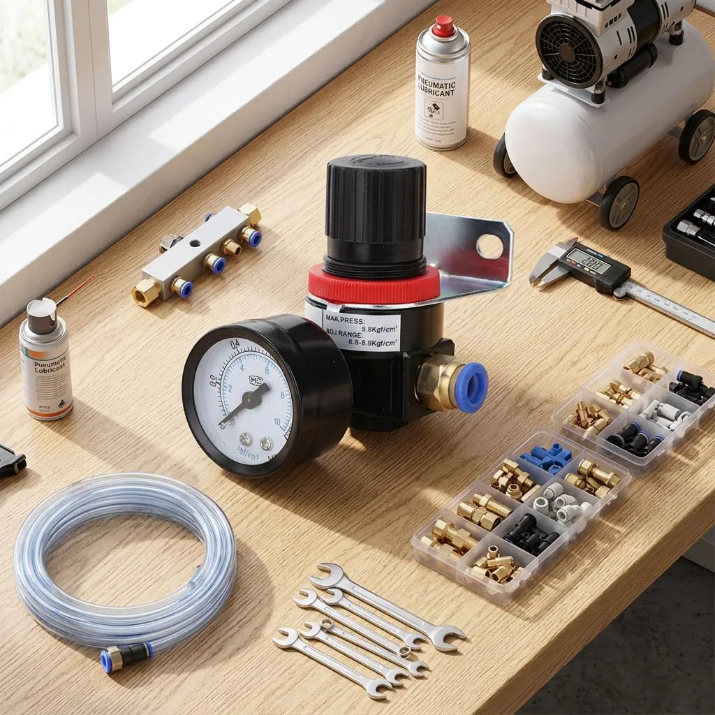 Garosa régulateur pneumatique 8 mm avec manomètre 0,1–1 MPa