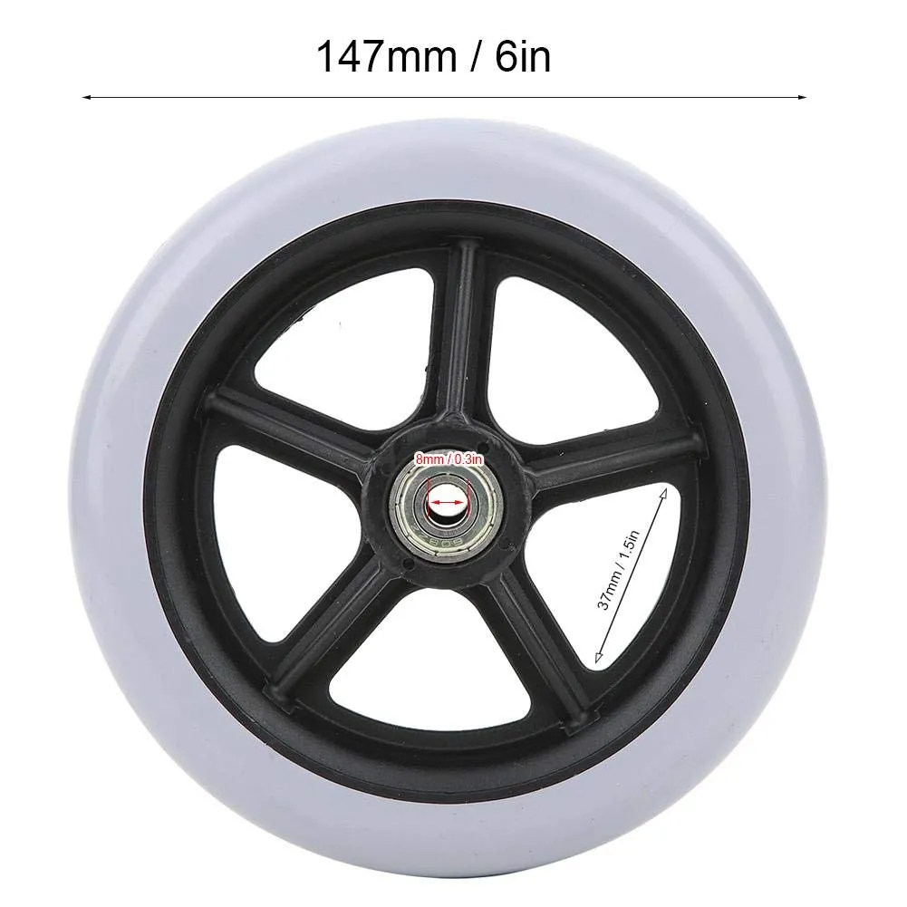Garosa roue avant de fauteuil roulant 6 pouces en caoutchouc 147 mm