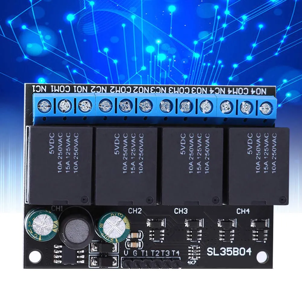 Garosa Module Relais Bistable 4 Canaux DC 6-24V 10A