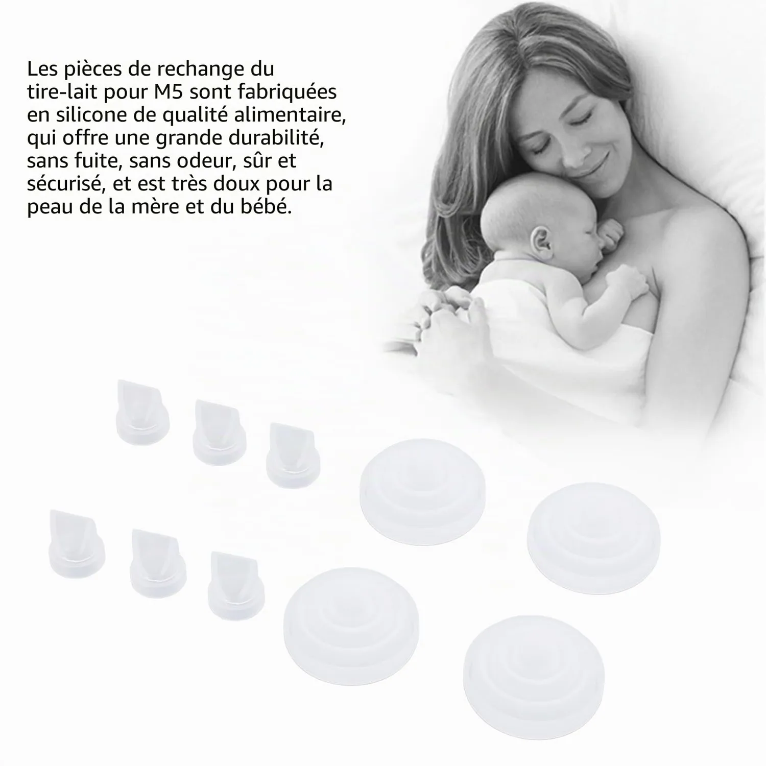 Valves à bec de canard Garosa pour tire-lait M5 silicone 10 pièces