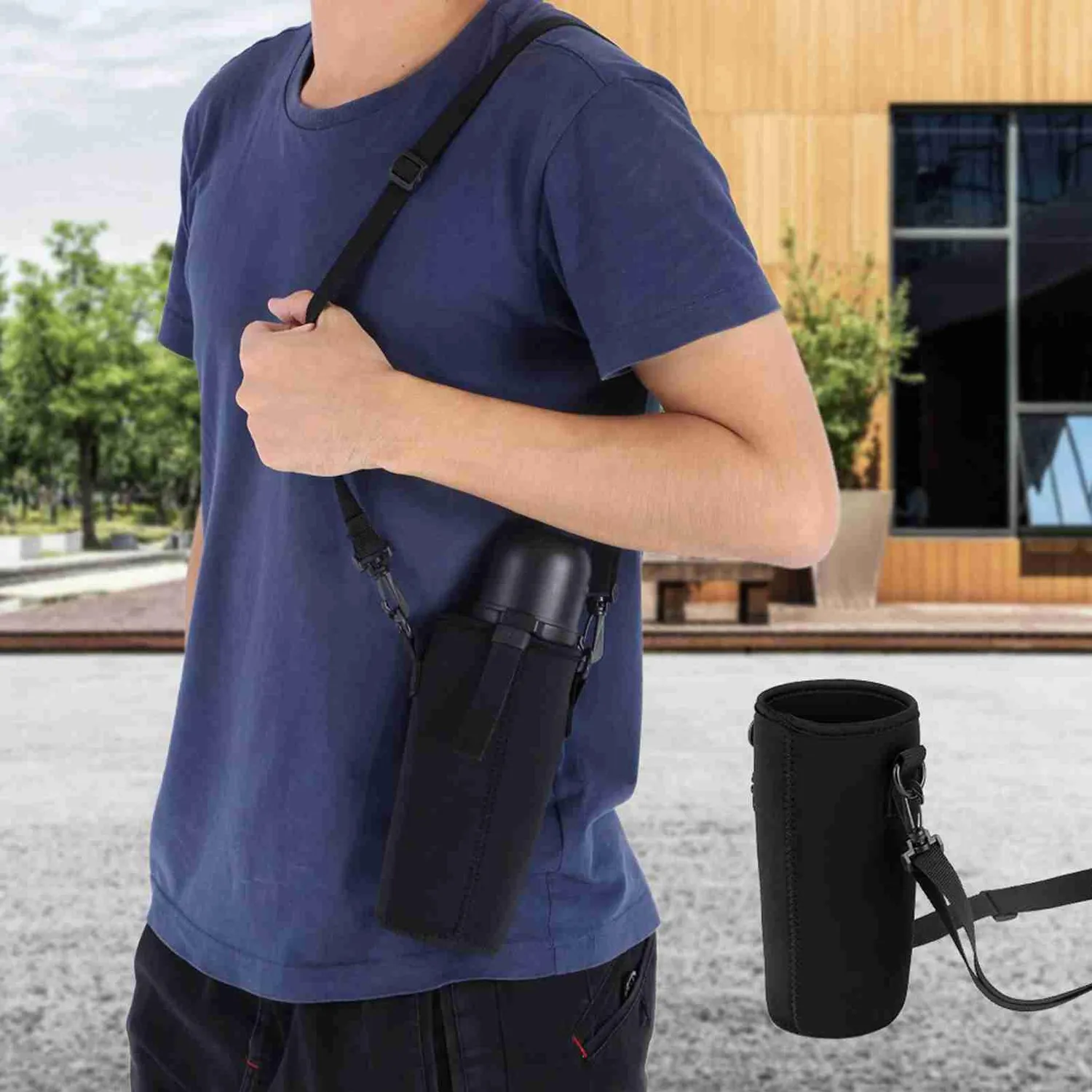 Garosa sac isotherme pour bouteille en néoprène noir