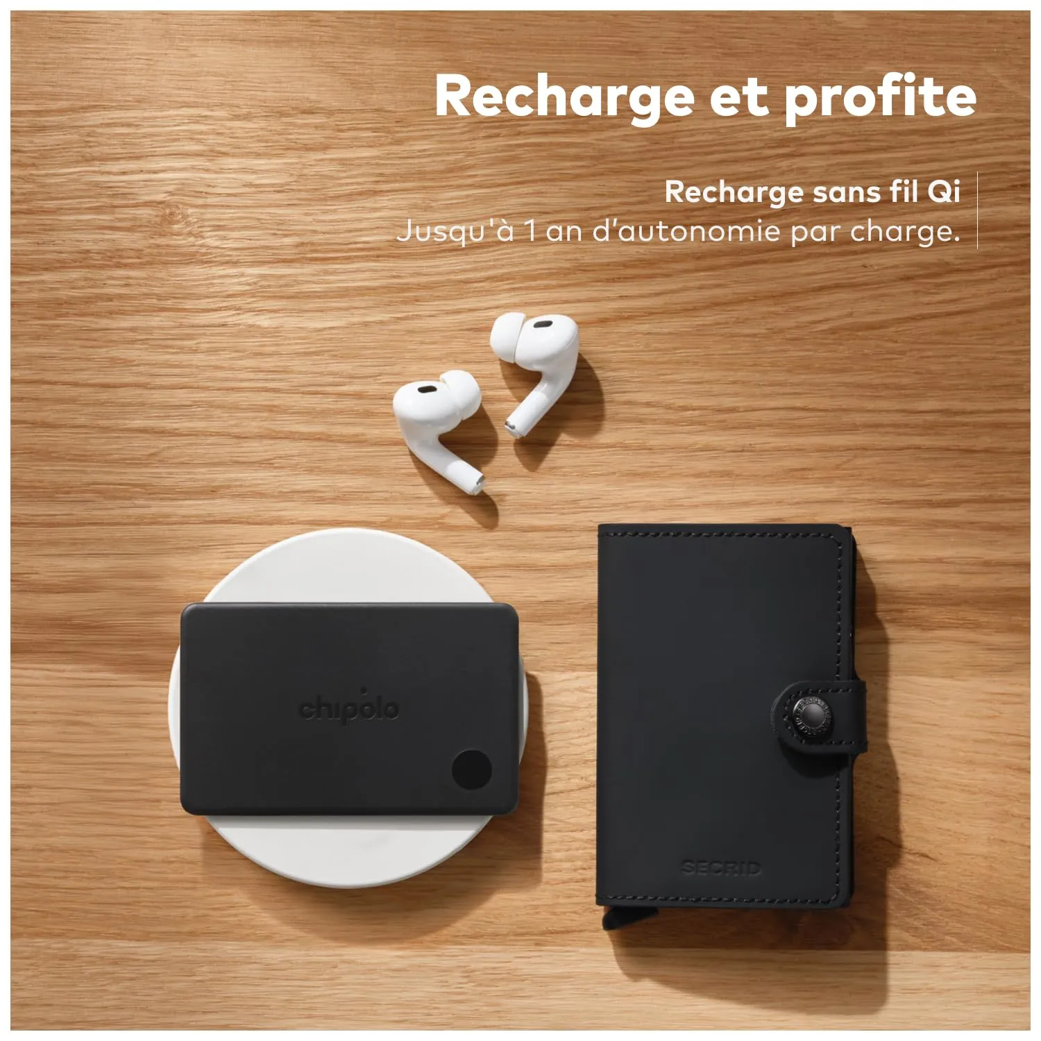 Chipolo Secrid Trackable Miniwallet portefeuille bleu localisable