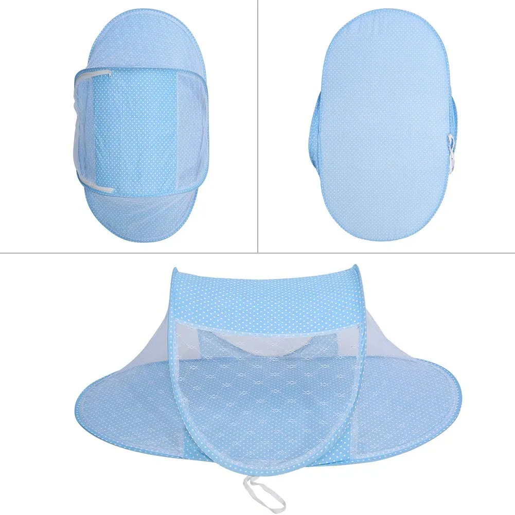 Garosa lit moustiquaire bébé pliable bleu 110 × 60 cm respirant