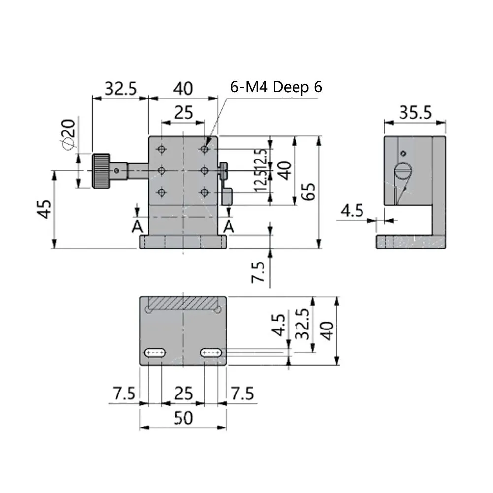 Garosa SPWZ40-40 table de positionnement Z 40 × 40 mm course ±10 mm