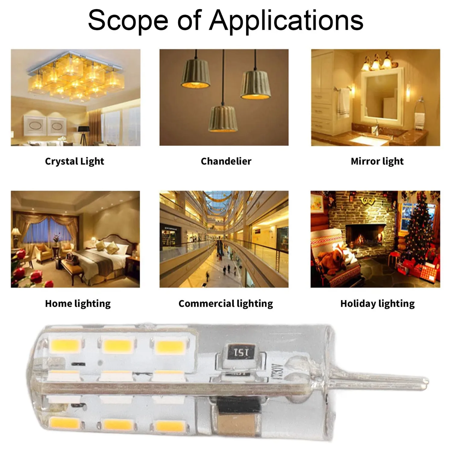 Garosa ampoules LED G4 3000K 1,5W 220V lot de 10 blanc chaud