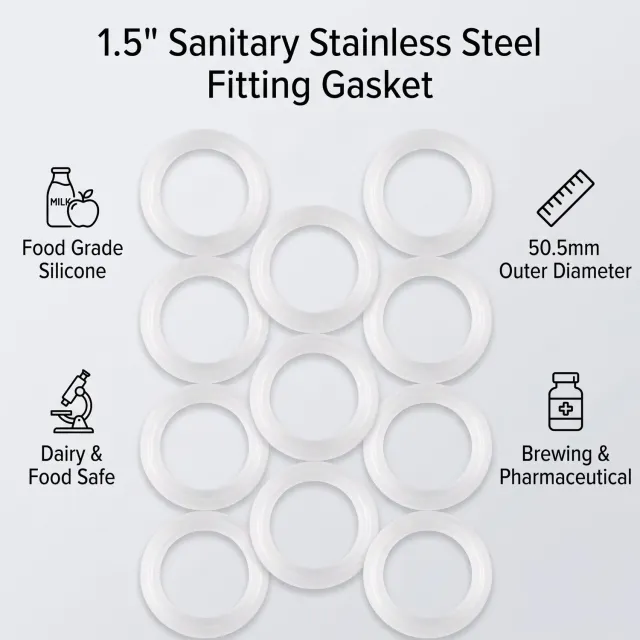 Garosa joint Tri-Clamp 1,5″ 10 pièces silicone alimentaire