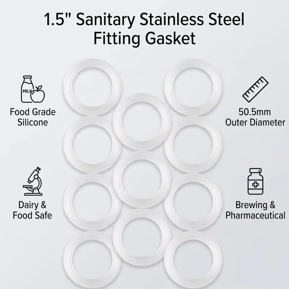 Garosa joint Tri-Clamp 1,5″ 10 pièces silicone alimentaire
