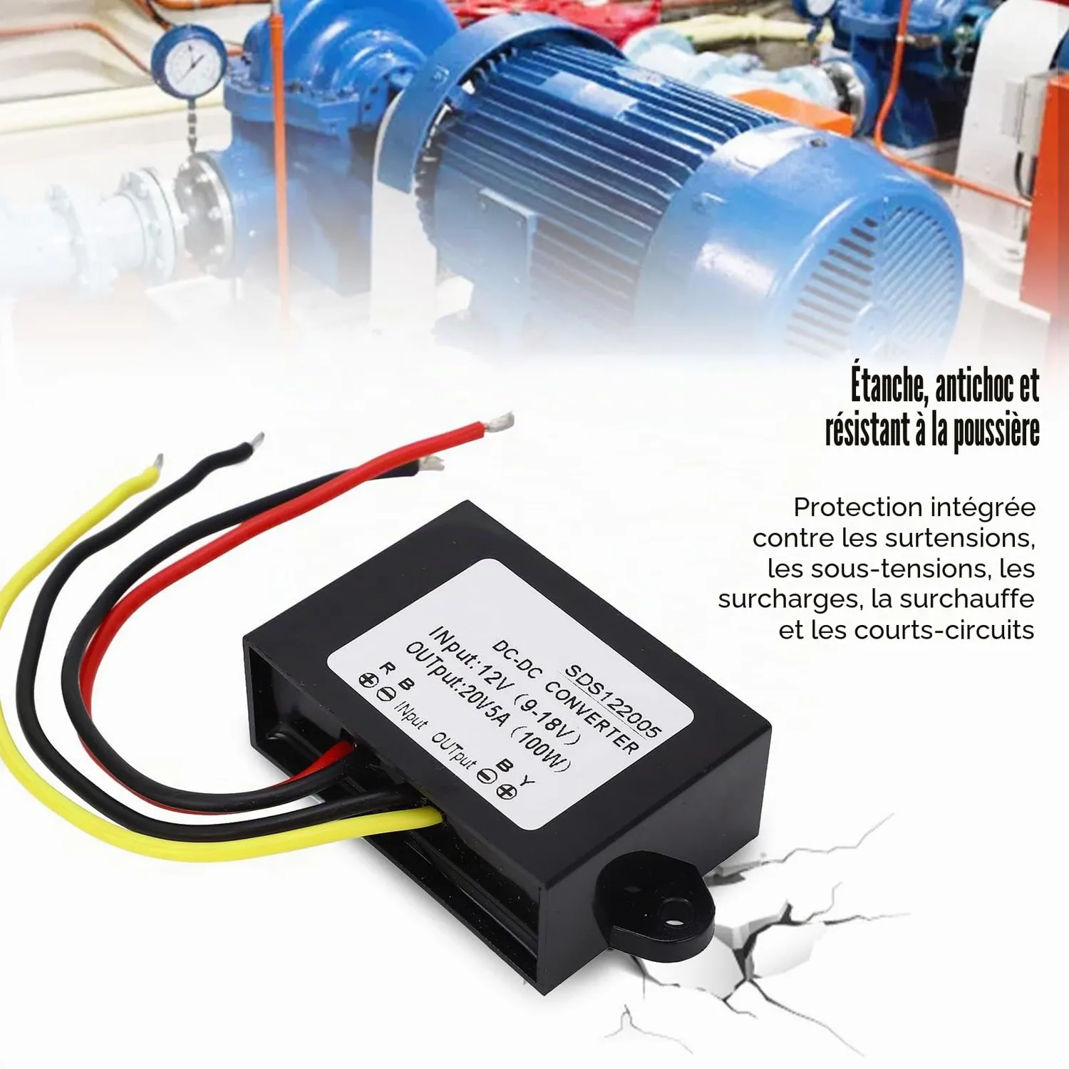 Garosa convertisseur DC-DC 12 V vers 20 V 5 A IP67 100 W
