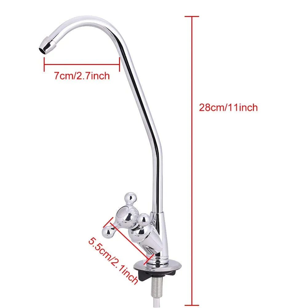 Garosa robinet de filtre à eau col de cygne chromé 360°