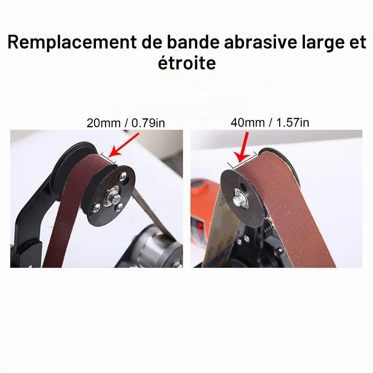 Garosa mini ponceuse à bande DIY M14 pour meuleuse 20 et 40 mm