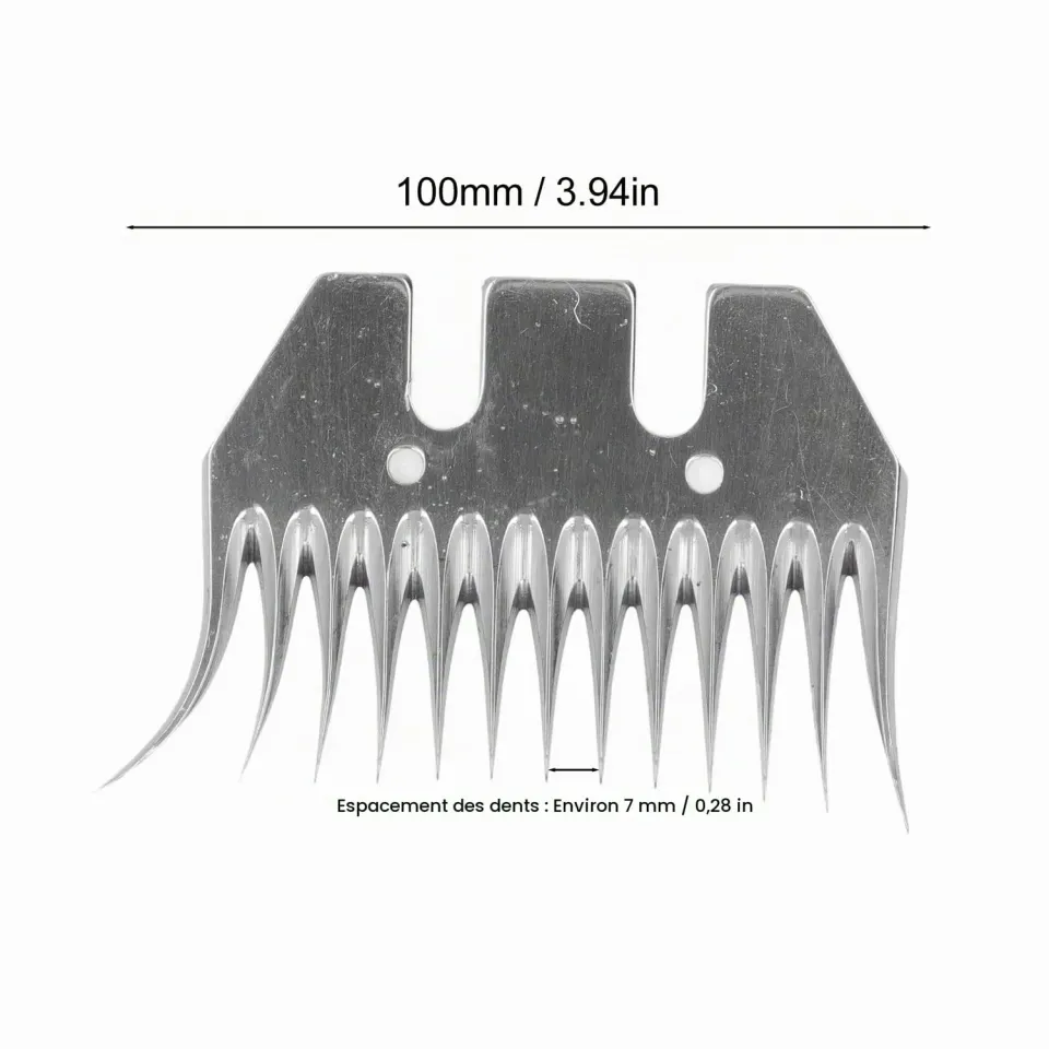 Garosa lame de tonte 13 dents pour mouton acier carbone 2 pièces incurvées
