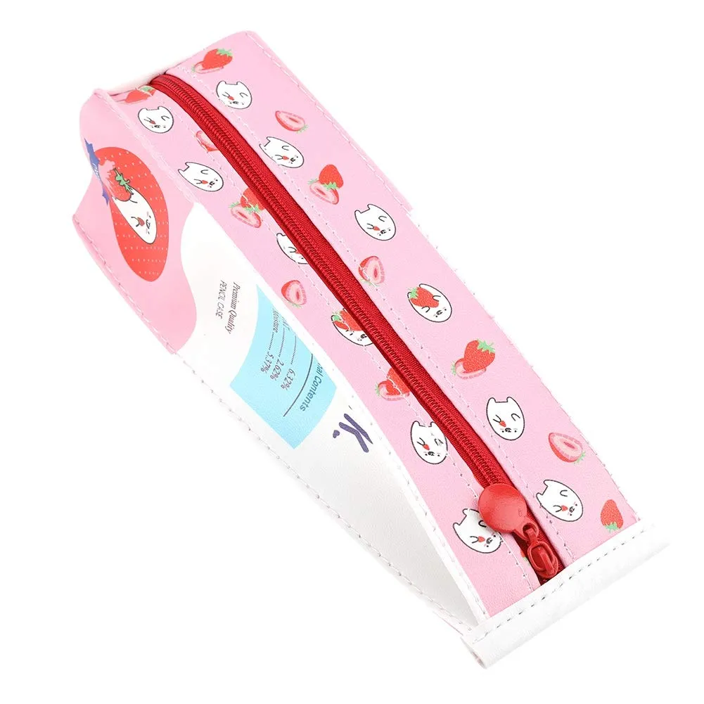 Garosa trousse à crayons 22 × 6,5 × 6 cm rose en PU