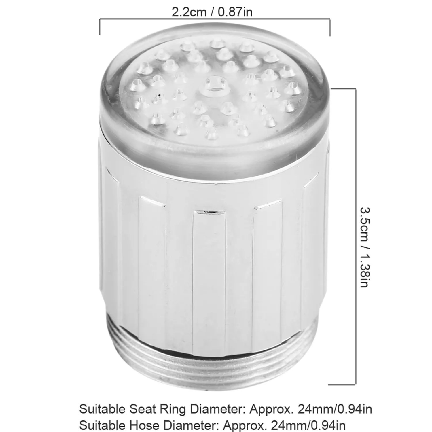 Garosa embout de robinet LED à température inox