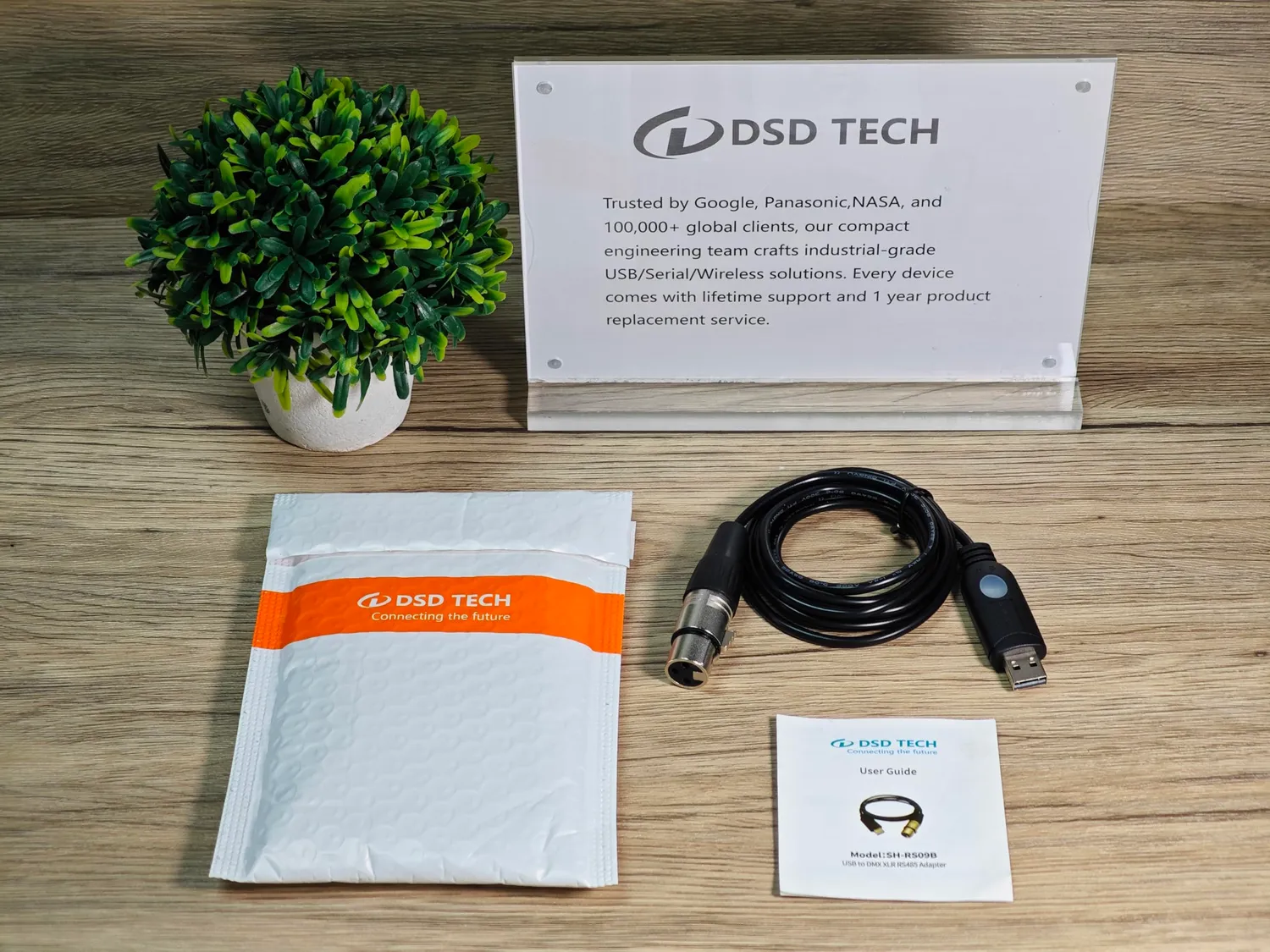 DSD TECH SH-RS09B Câble USB vers DMX 1,8m FTDI