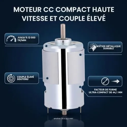 Garosa moteur électrique CC 12 V 100 W 12 000 tr/min, arbre 5 mm