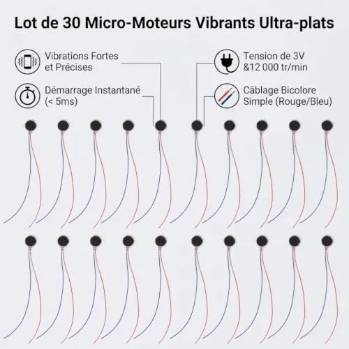 Garosa mini moteur vibration 3V 12000 tr/min x30 plat