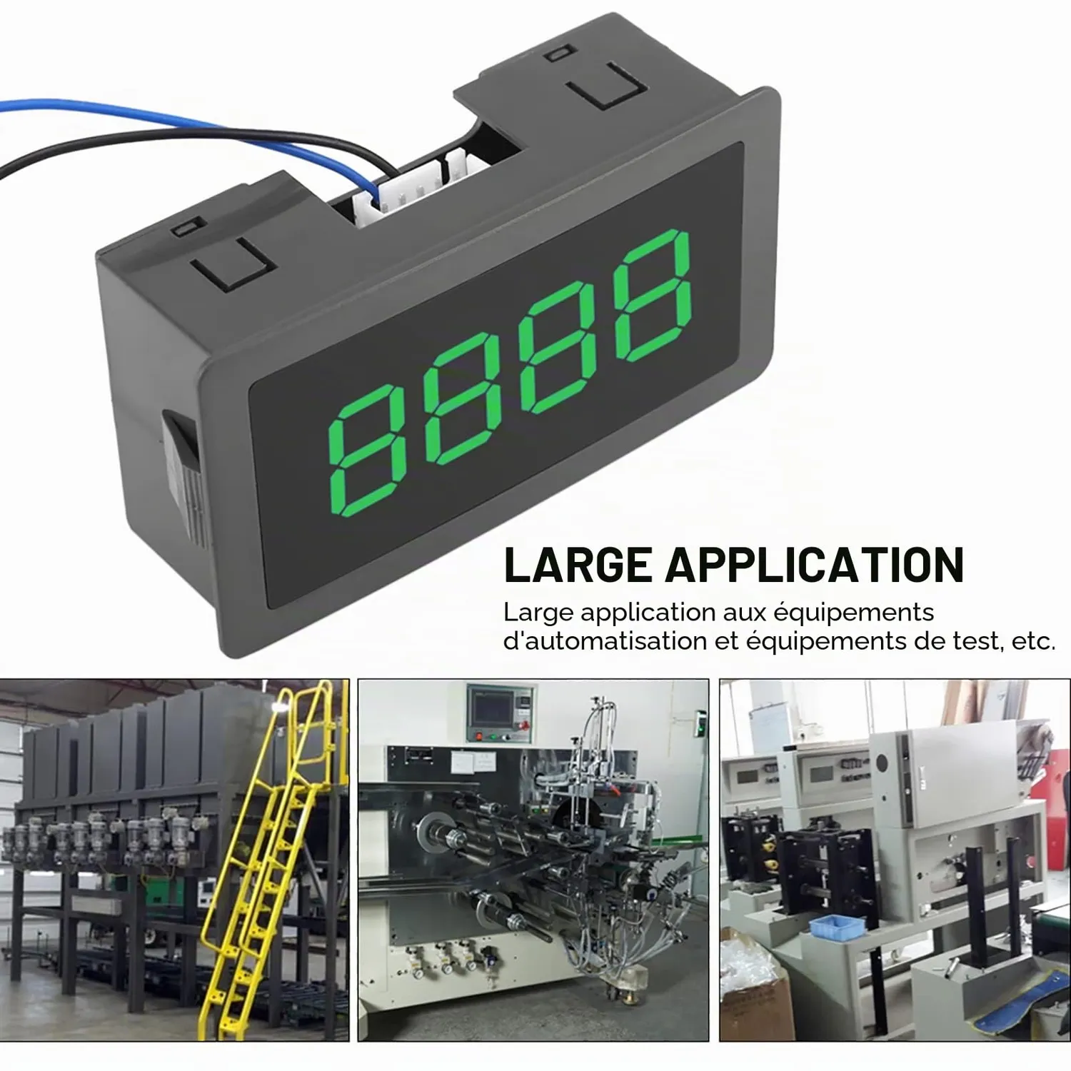 Garosa compteur numérique LED 4 chiffres vert 8-24V