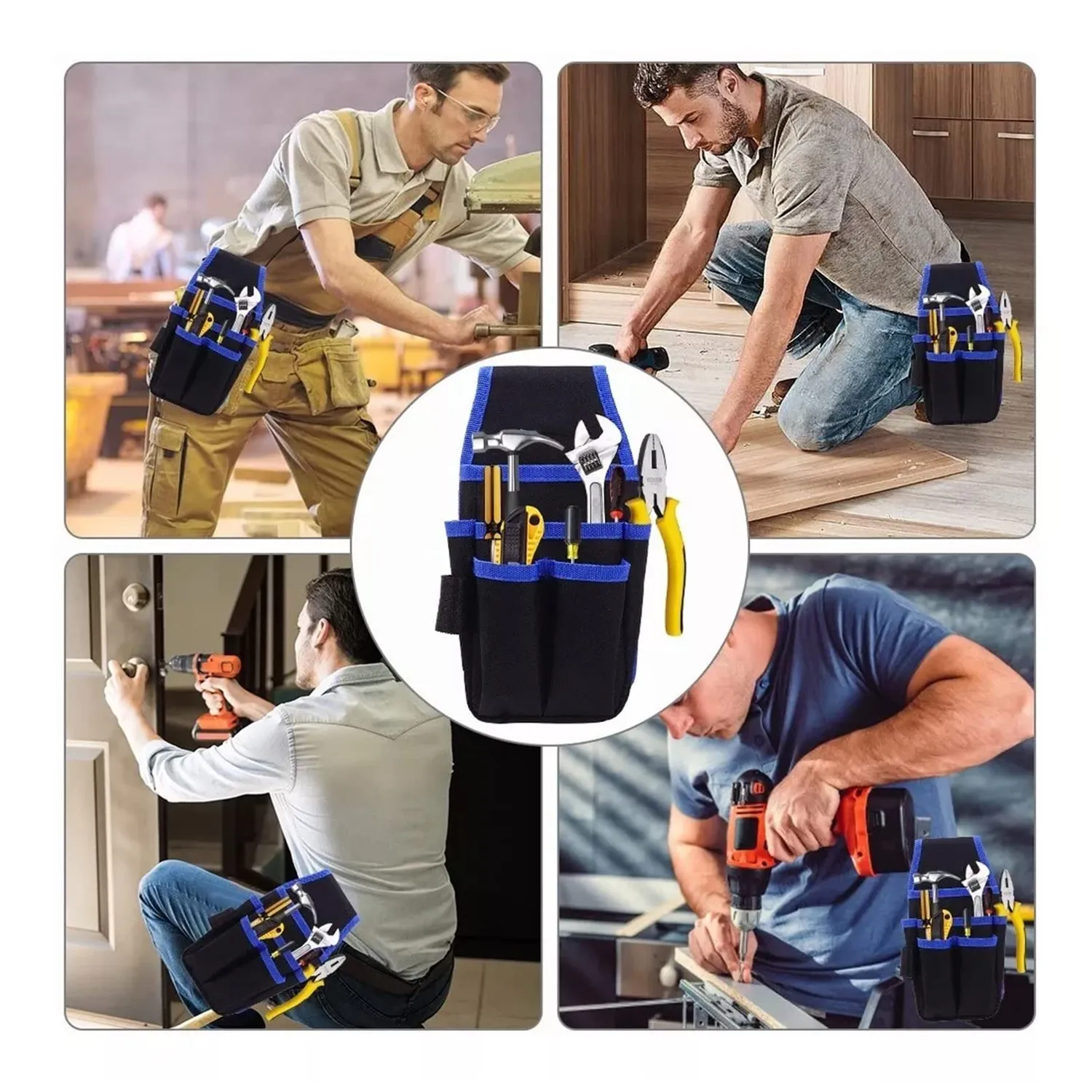 Garosa pochette à outils bleue ceinture multi-poches
