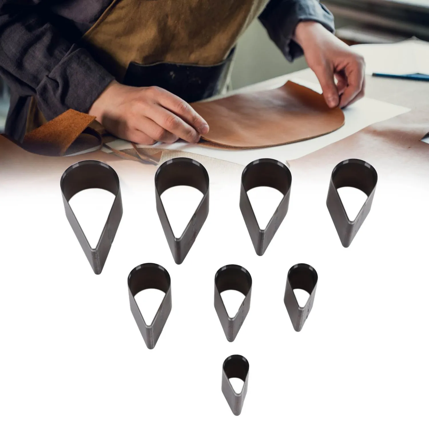 Garosa emporte-pièces cuir larme acier coffret 8