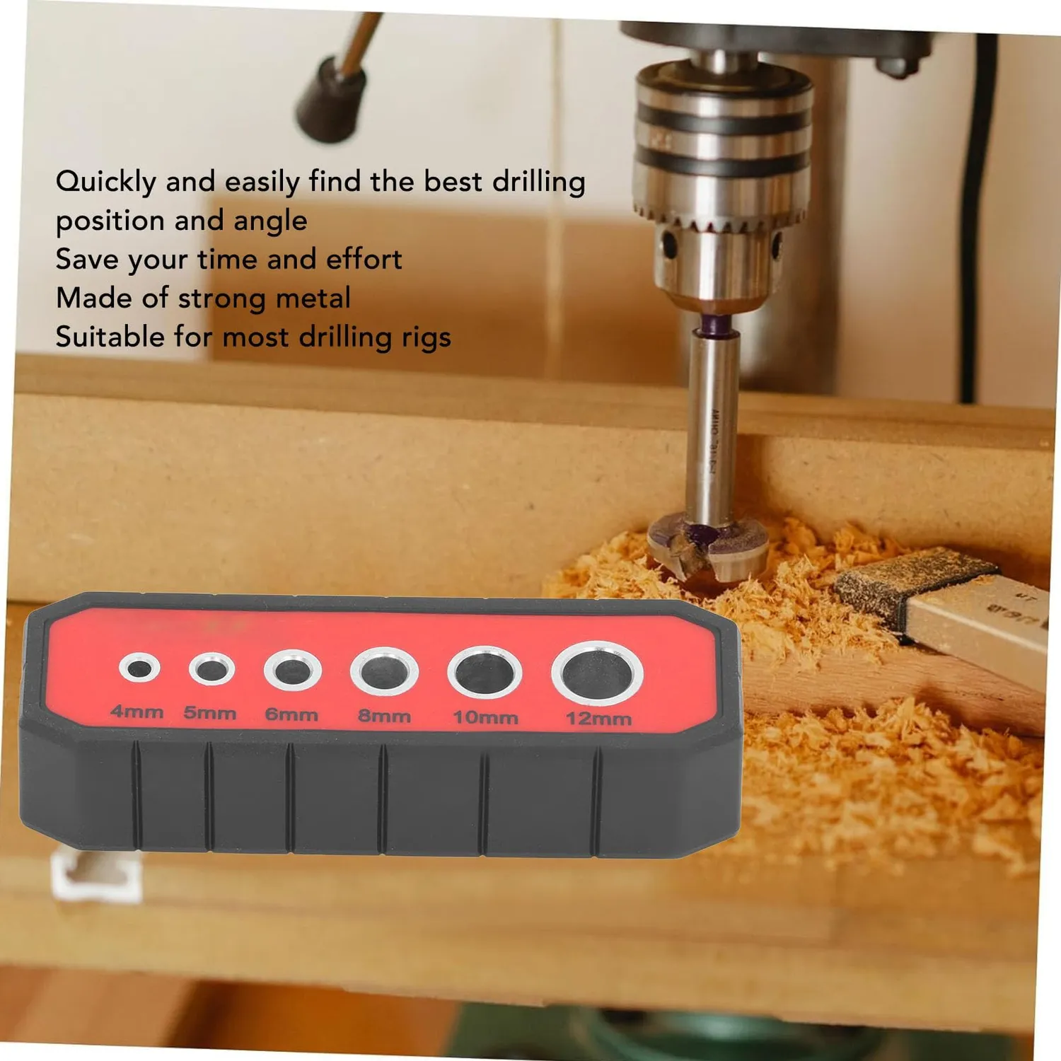 Garosa Guide de perçage portable 90° avec 6 bagues acier