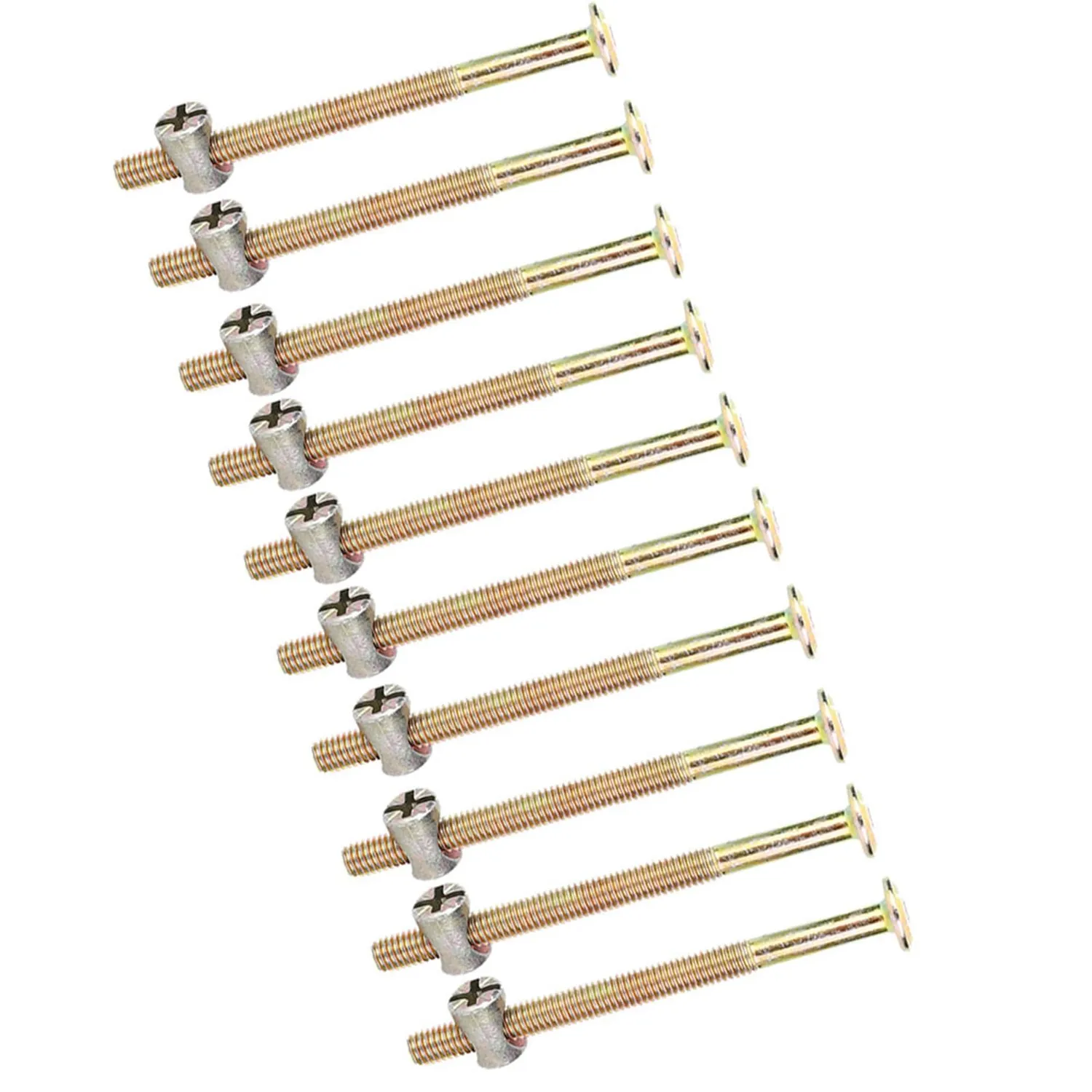 Garosa boulons d’assemblage M6 90 mm pour meubles, lot de 10 en acier zingué