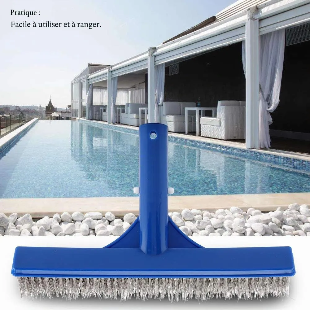 Garosa brosse de paroi pour piscine bleue 25,2 × 4,5 cm à poils acier