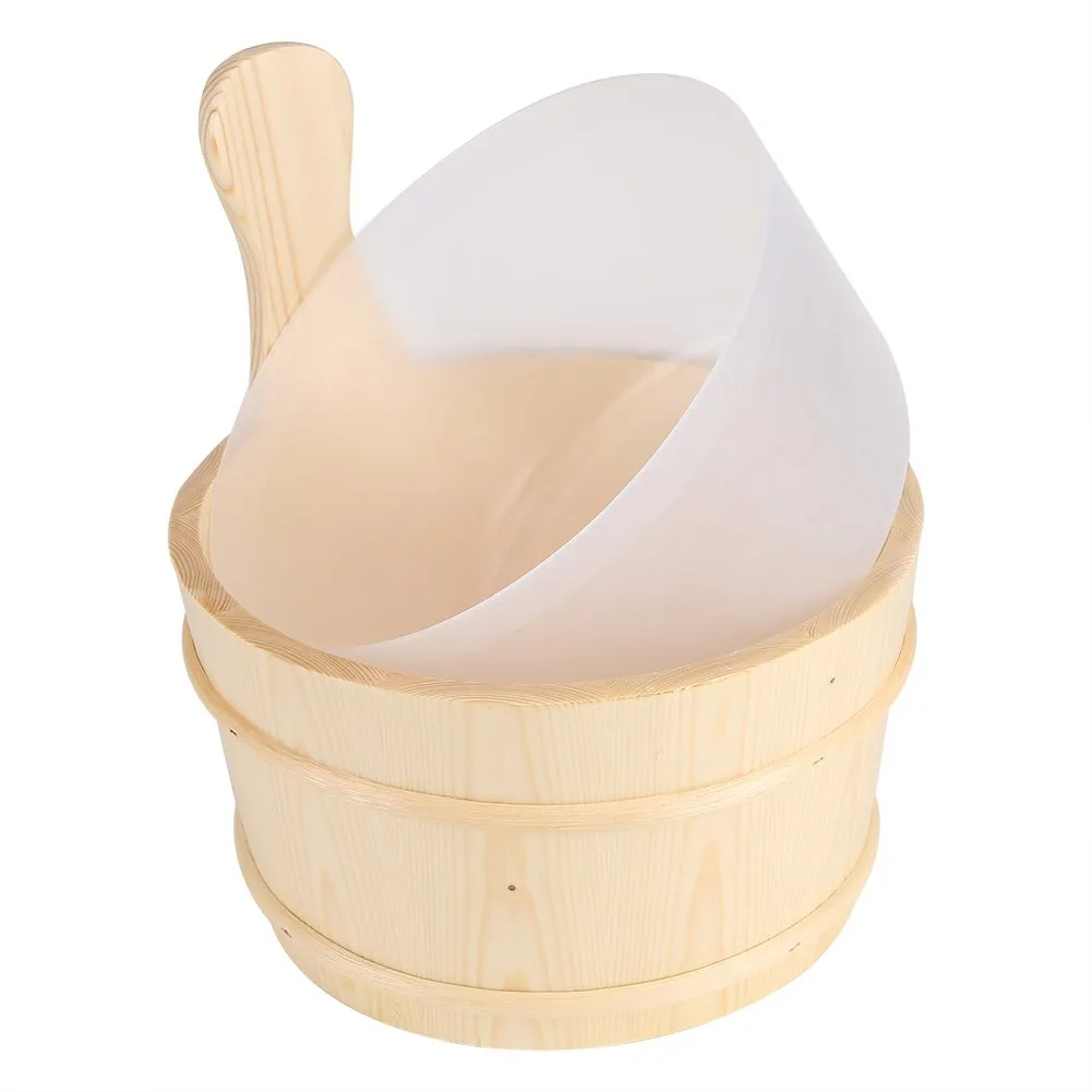 Garosa kit seau louche sauna pin blanc doublure plastique