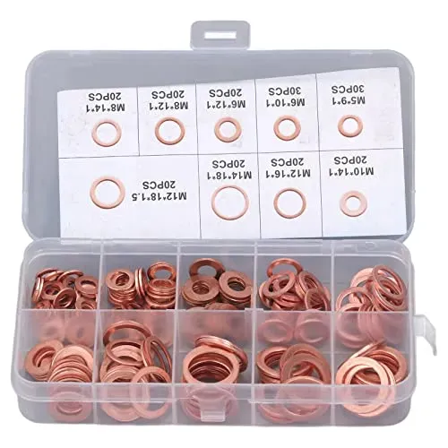 Garosa joints de bouchon de vidange cuivre 200 pièces 9 tailles