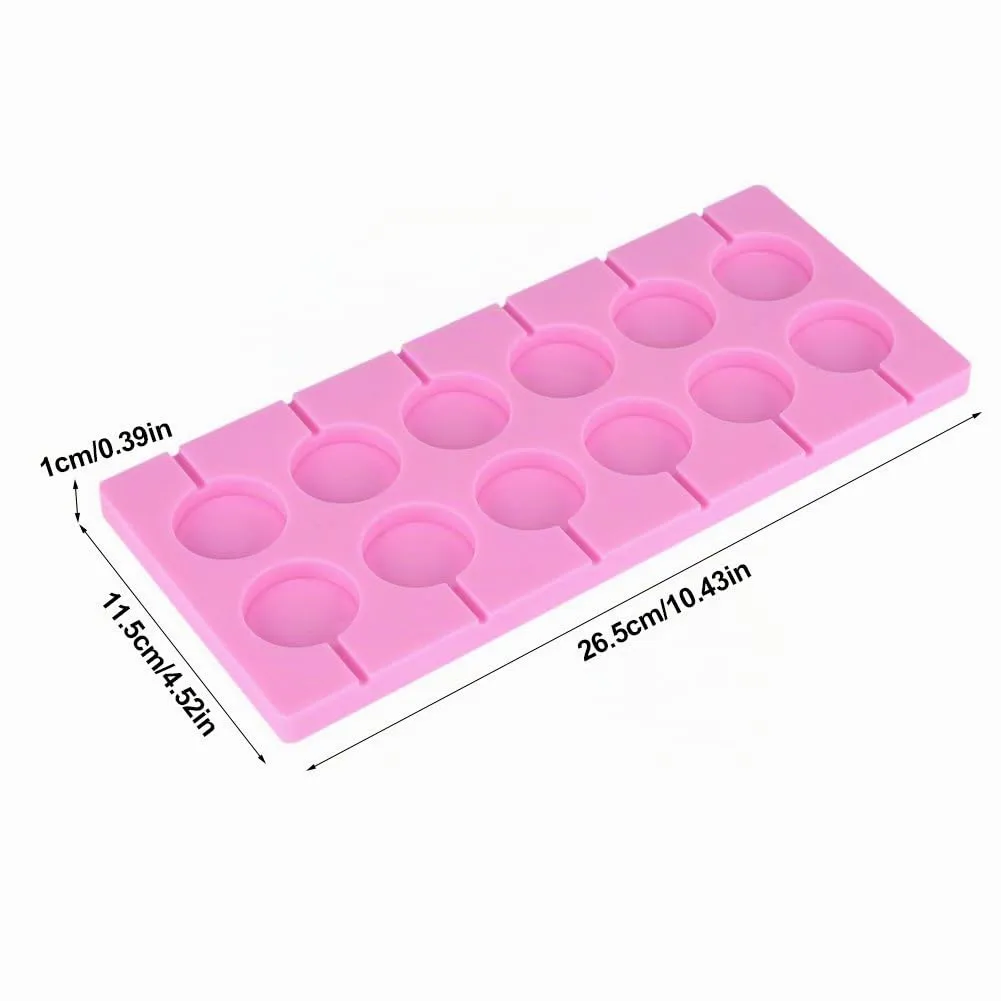 Garosa moule à sucettes rondes en silicone 12 cavités avec 12 bâtonnets