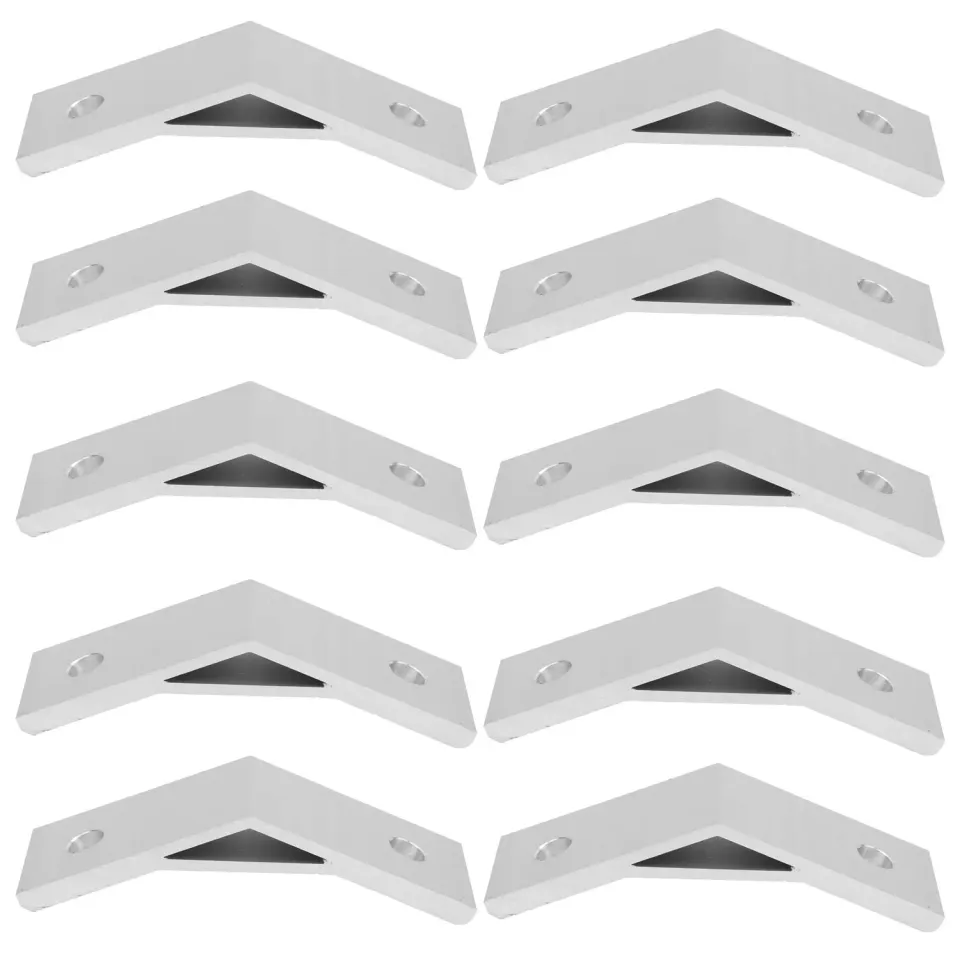 Garosa équerre 4040 à 135° pour profilé aluminium, lot de 10, argent