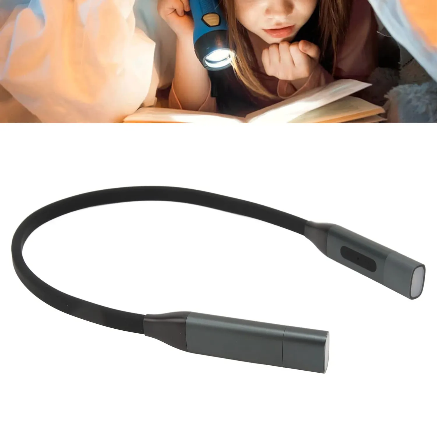 Garosa lampe lecture tour de cou LED USB 3 couleurs