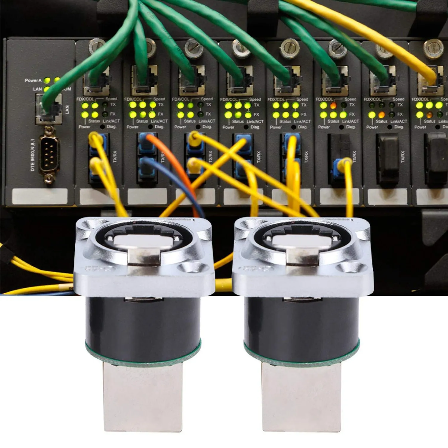 Garosa connecteur RJ45 2 ports droit ignifuge 8 pôles