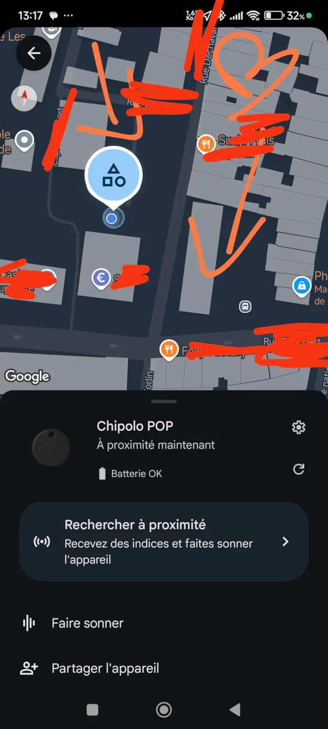 Chipolo Pop tracker Bluetooth blanc IP55
