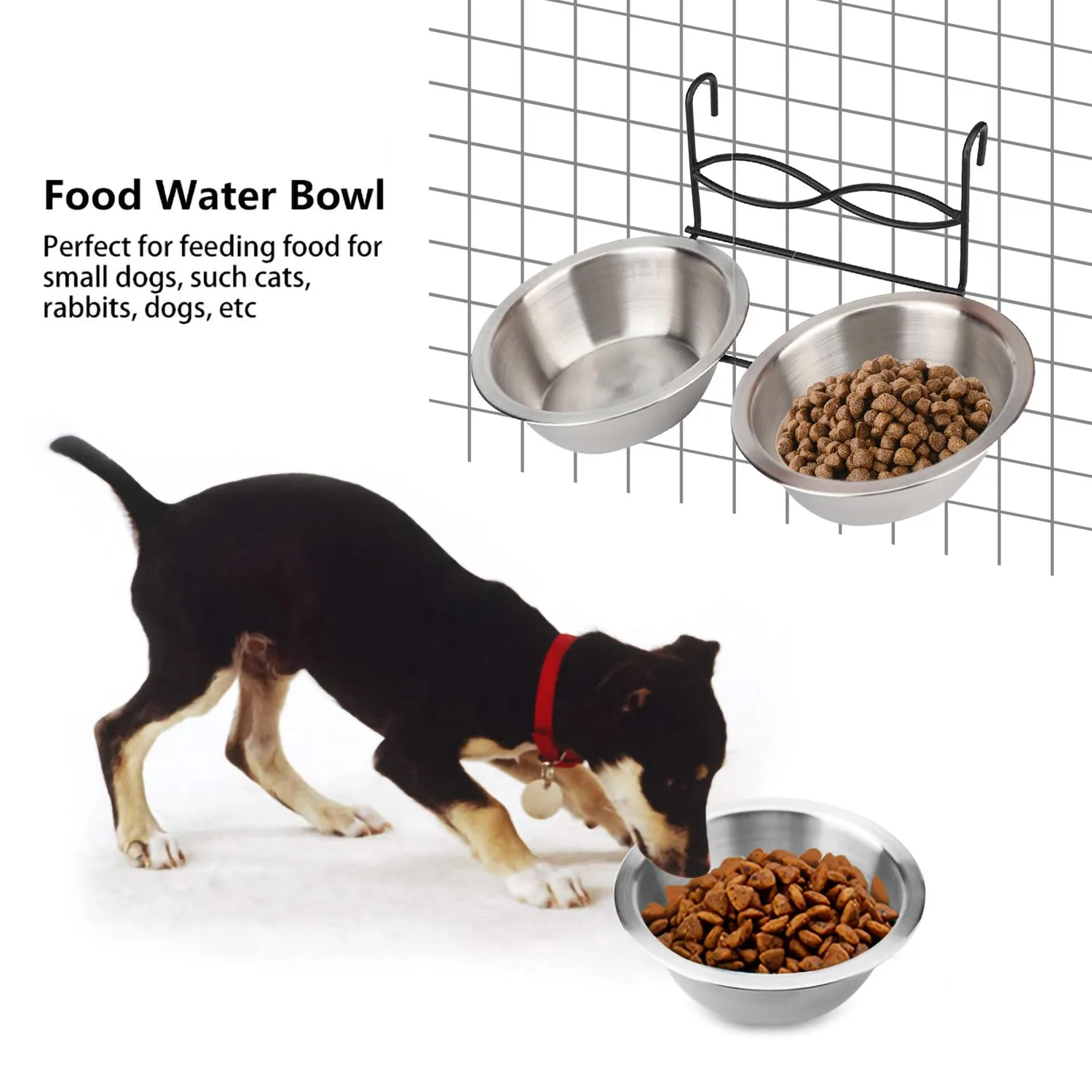 Garosa bol animaux inox suspendu 13 cm