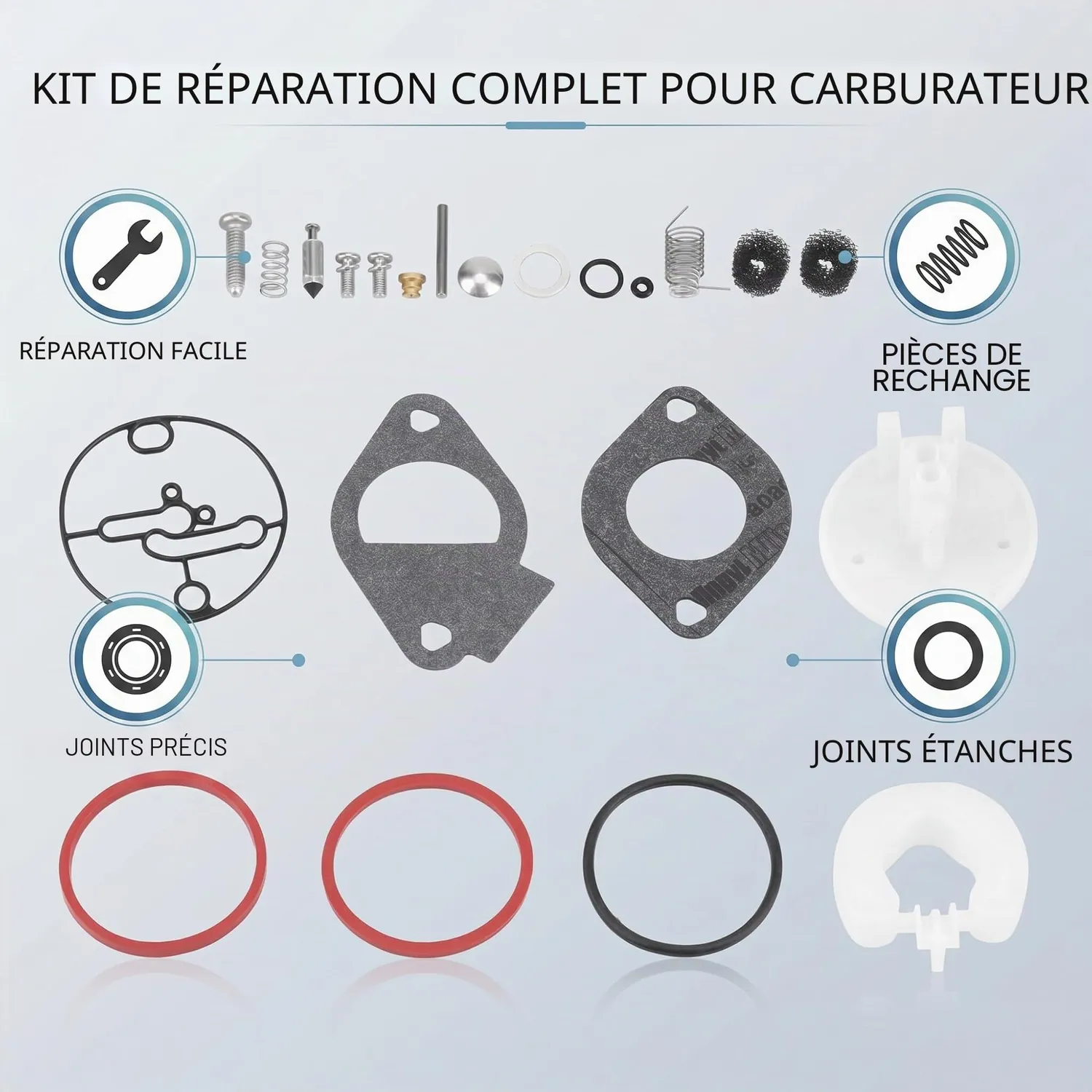 Garosa kit de réparation carburateur métal pour tondeuse