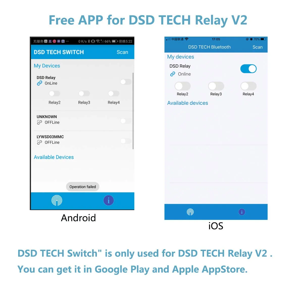 DSD TECH SH-BT04B relais Bluetooth V2 4 canaux 5/12 V