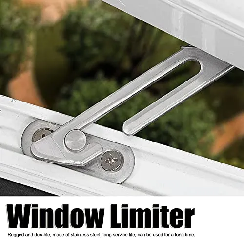 Garosa limiteur de fenêtre enfant acier inoxydable 65° 10 × 4,5 cm