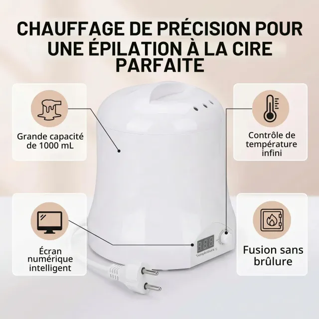 Garosa chauffe-cire électrique 200 W avec pot 800 ml