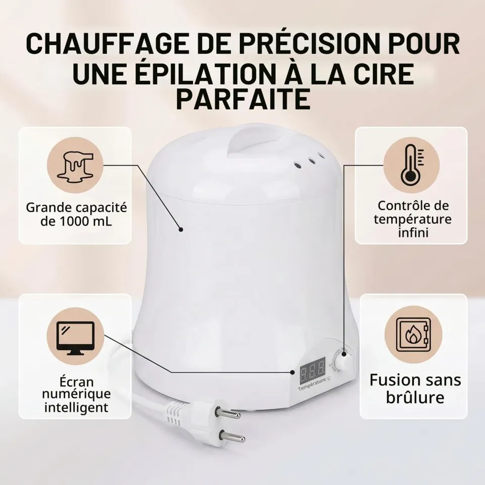 Garosa chauffe-cire électrique 200 W avec pot 800 ml