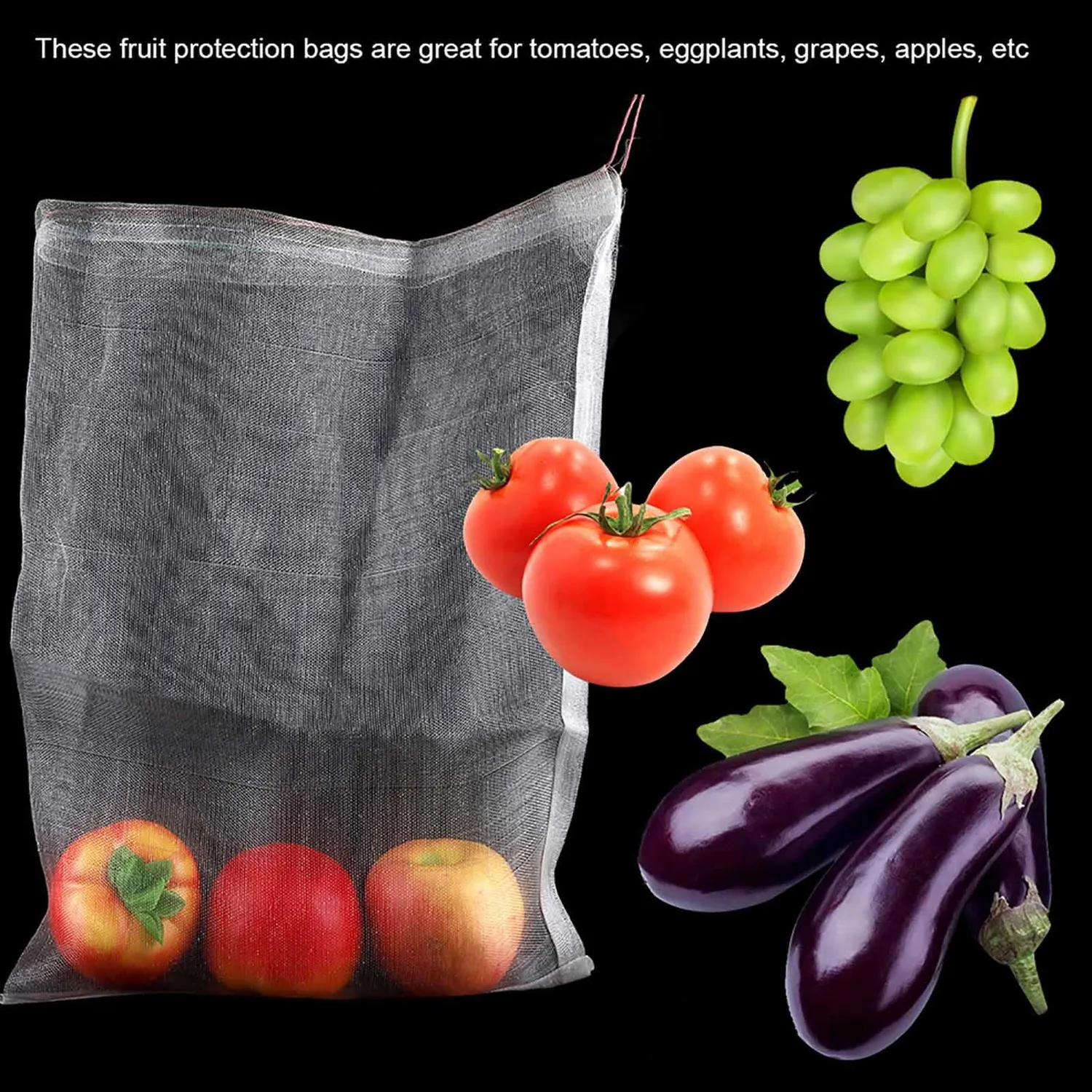 Garosa Sacs de protection pour fruits 45 × 30 cm lot de 10 en nylon