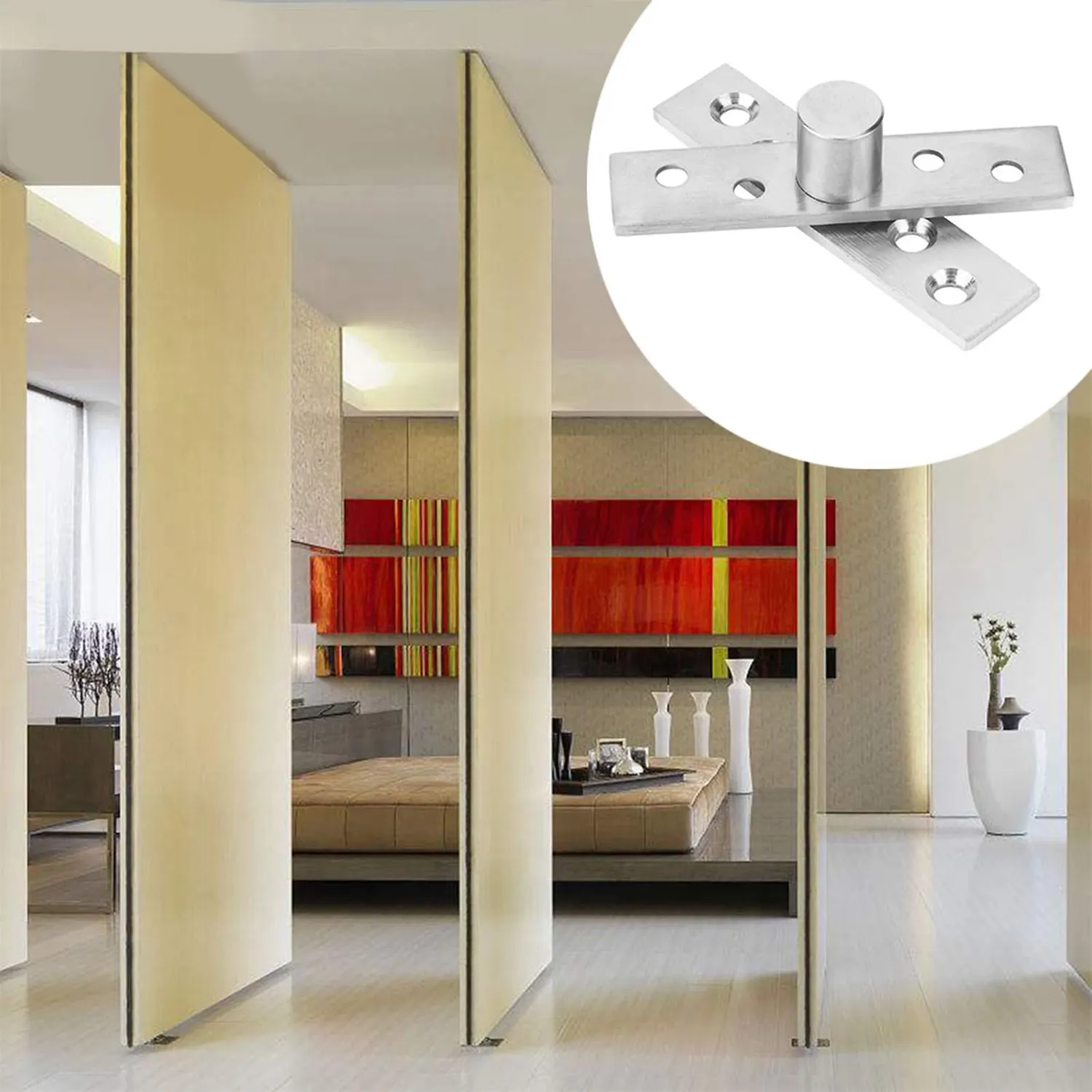 Garosa charnière à pivot 360° inox, lot de 2, axe central