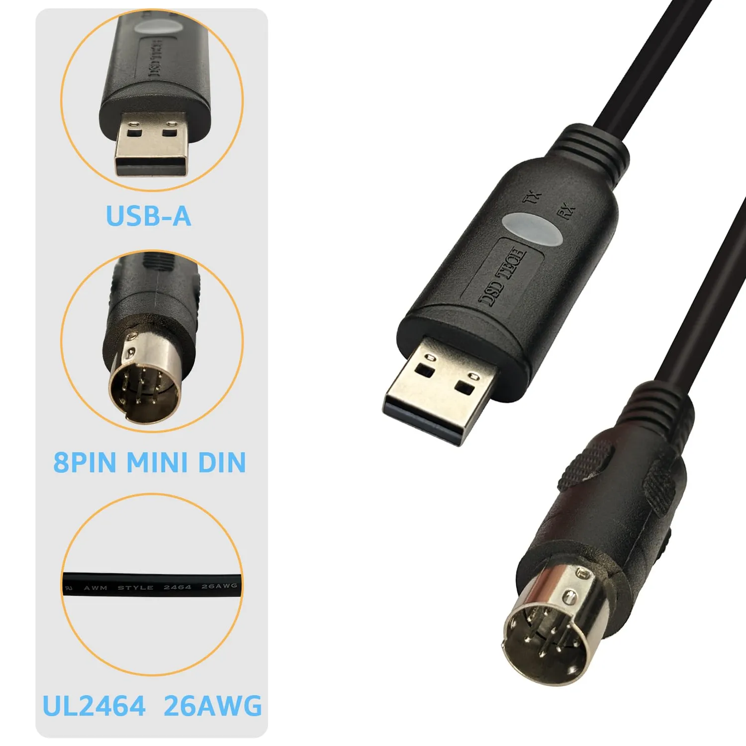 DSD TECH SH-P8V câble de programmation RS422 USB 1,5 m