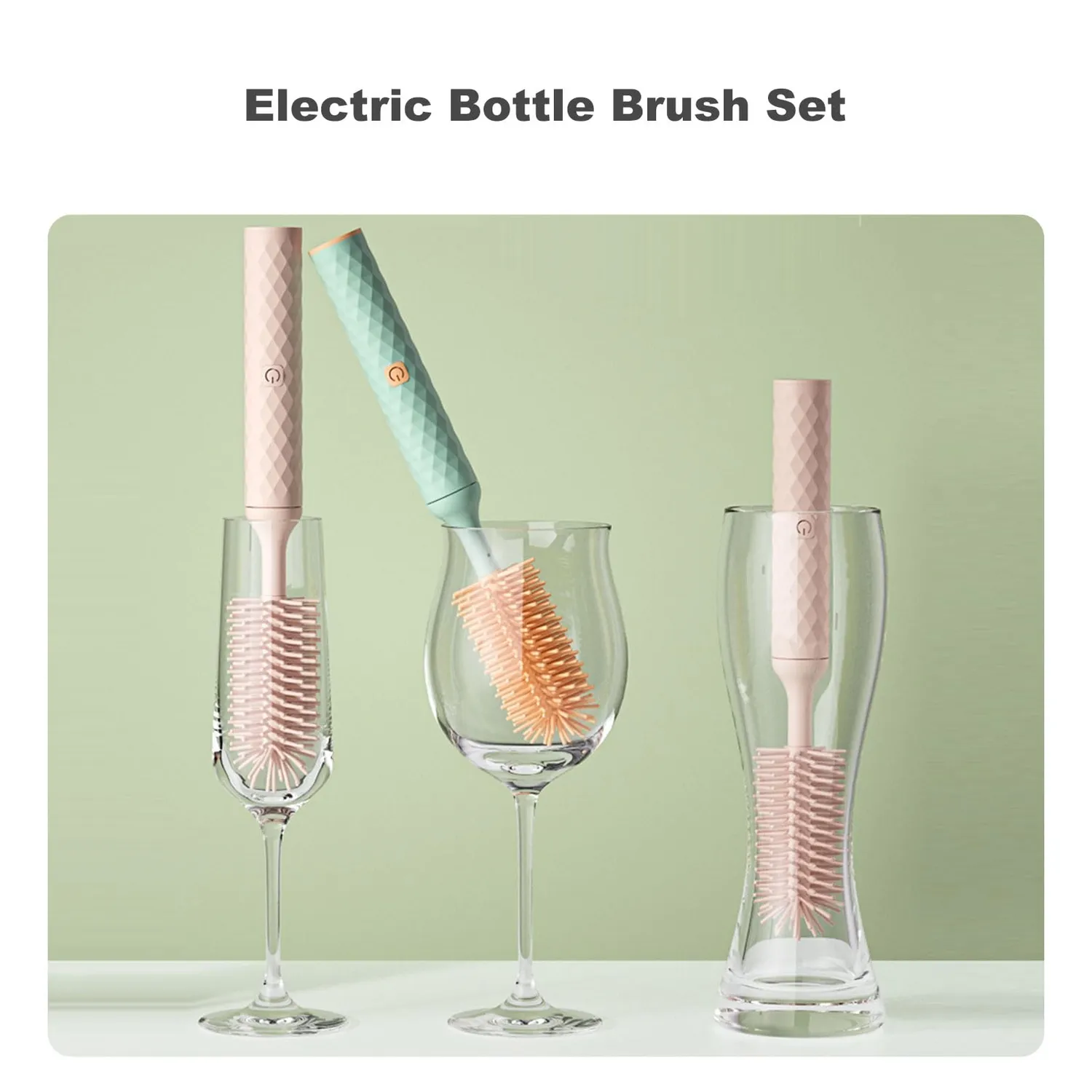 Garosa kit brosse biberon électrique rose silicone