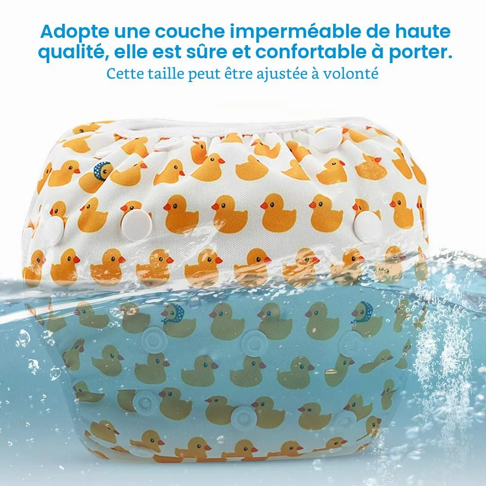 Garosa couche de bain bébé à boutons taille réglable motif canard